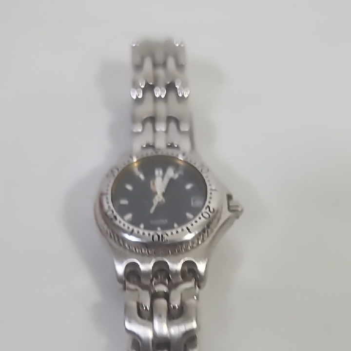 Ladies Automatic Silver Watch With Black Dial
